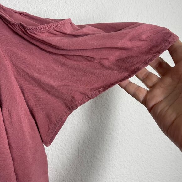 Torrid Women's Cold Shoulder Lace Hem Blouse – Size 2 Mauve - Picture 6 of 8